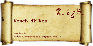 Kosch Ákos névjegykártya