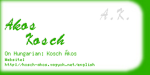 akos kosch business card
